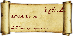 Ádok Lajos névjegykártya